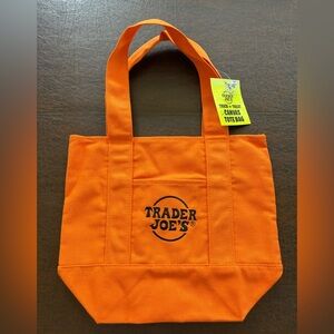 Trader Joe's Orange Canvas Mini Tote Bag